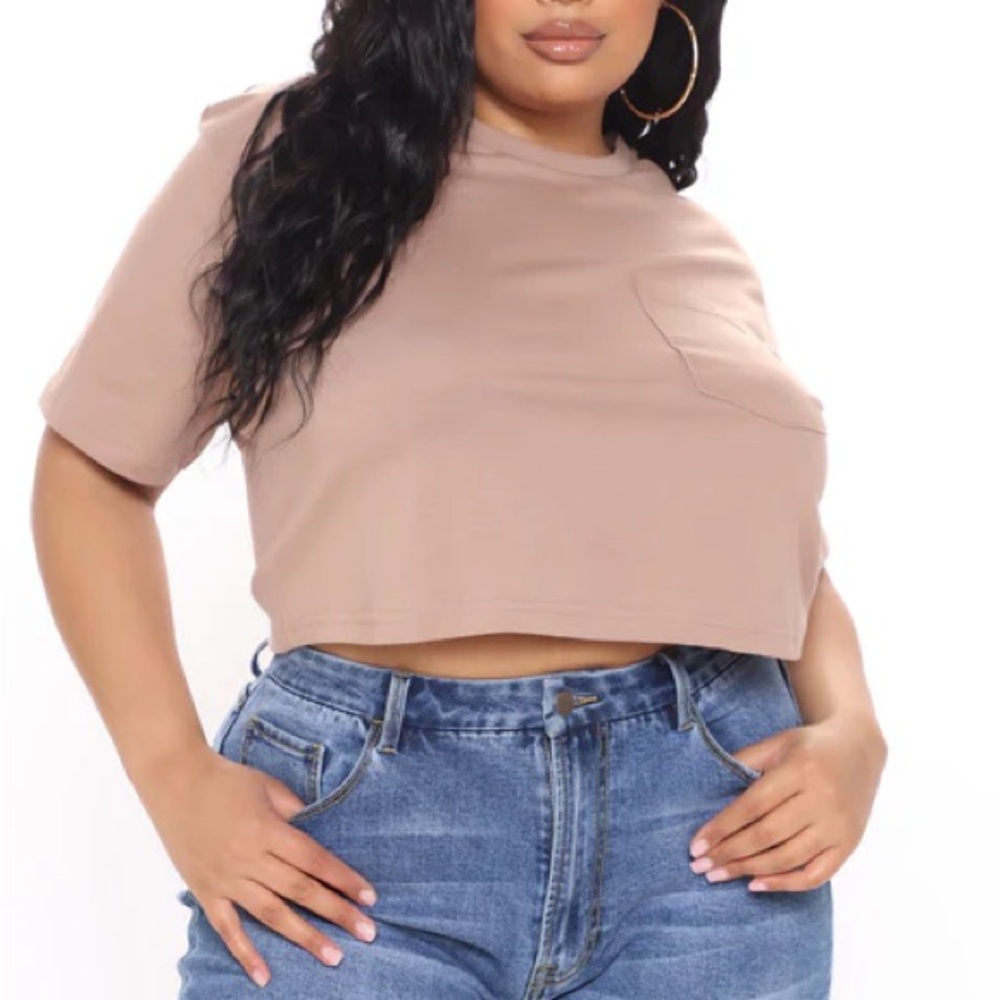 Elisa Relaxed Crop Tee - Mocha